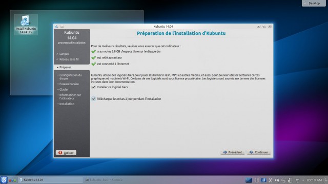 Préparation installation Kubuntu 14.04