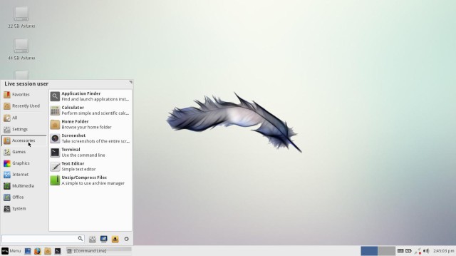 Linuxlite le menu