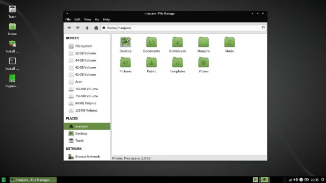 Manjaro xfce file manager