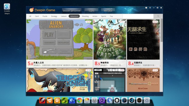 Deepin jeux
