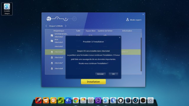 Installation de Deepin