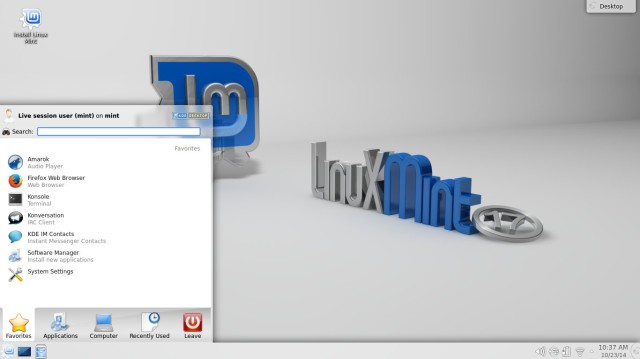 Menu  Linux Mint kde