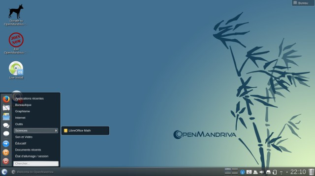 Openmandriva le menu