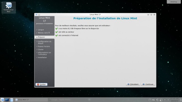 Préparation installation Linux Mint