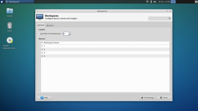Xubuntu espace de travail