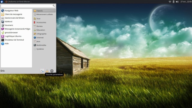 Xubuntu le menu