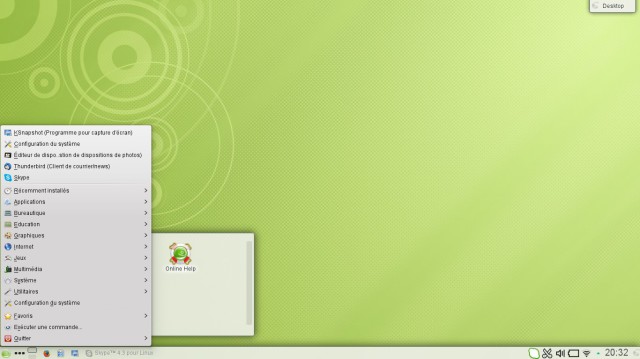 Menu d'opensuse