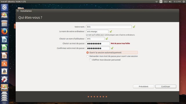 Ubuntu création compte