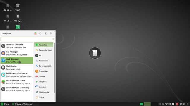 Manjaro le menu