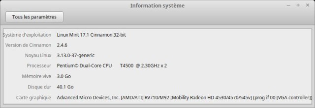 Matériel Linux Mint