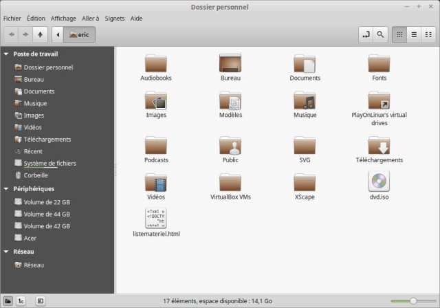 Mes fichiers Linux Mint