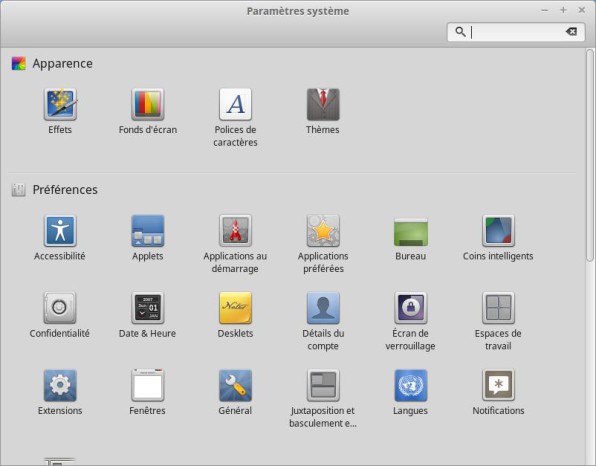 Paramètres système Linux Mint