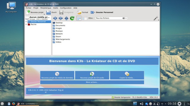 Netrunner k3b KDE