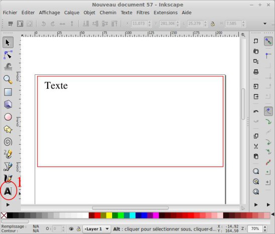 Insérer du texte Inkscape