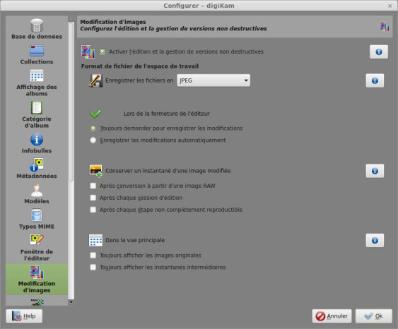 Configurer Digikam