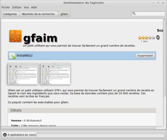 Logiciel gfaim sous Linux