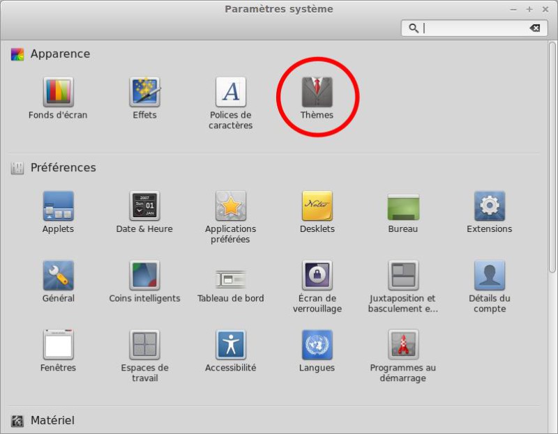 Icône Thèmes Linux Mint