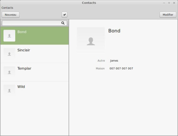 Les contacts Gnome-contacts
