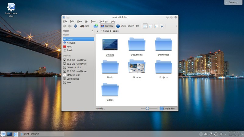 Dolphin KDE Linux Mint