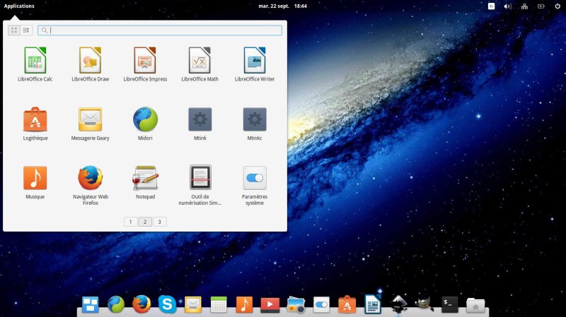 Menu Elementary os