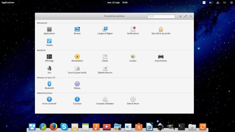 Paramètres système Tweaks Elementary OS