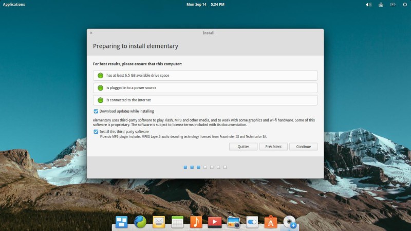 Préparation de l'installation d'ElementaryOS