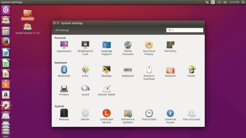 Ubuntu paramètres
