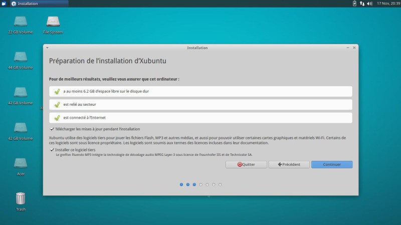 Préparation à l'installation de Xubuntu