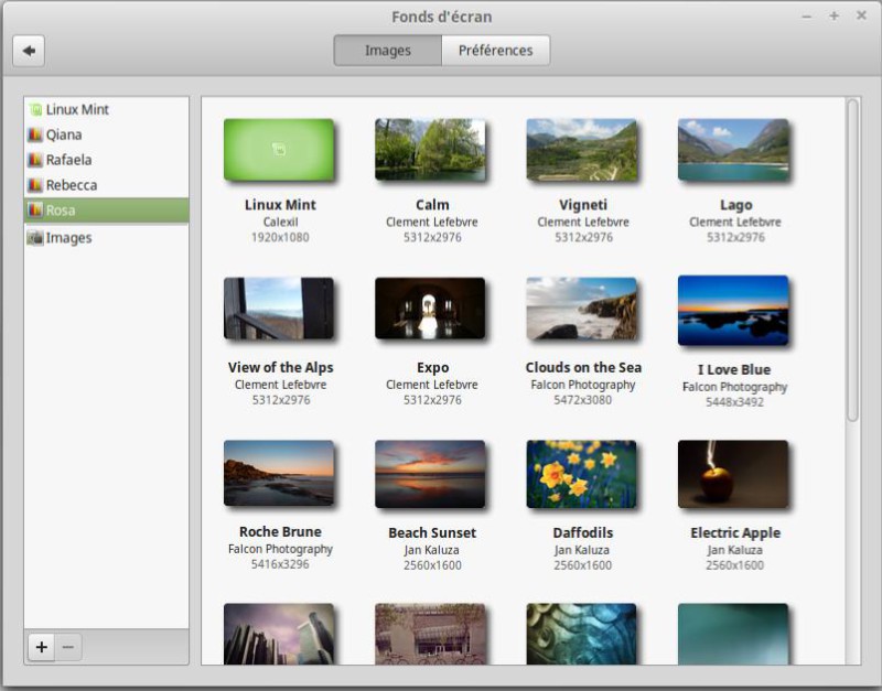 Les fonds d'écran Linux Mint Rosa