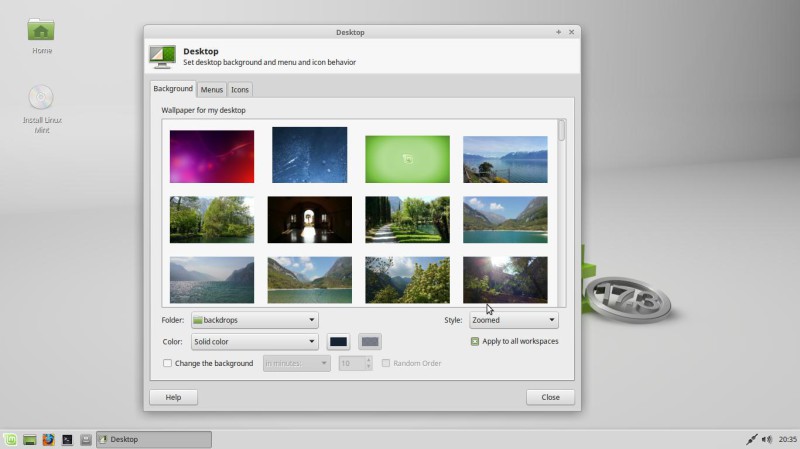 Changer le fond d'écran Linux Mint