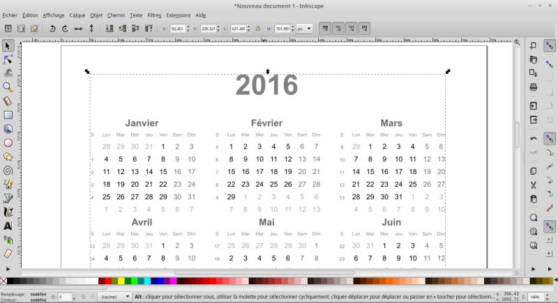 Calendrier 2016