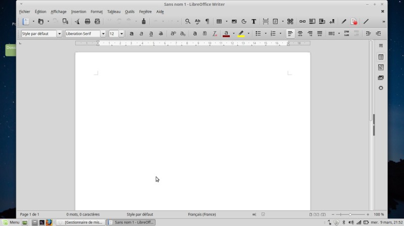 Linux Mint mate Libreoffice Writer