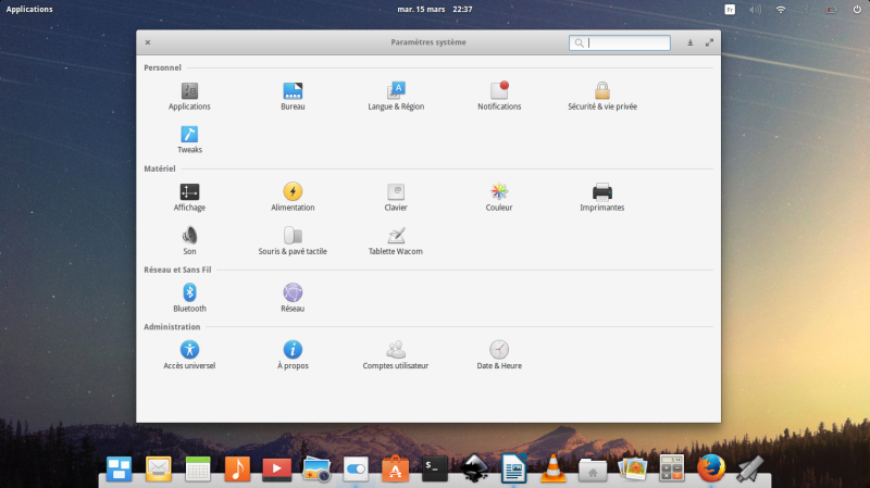 Paramètres Elementary OS