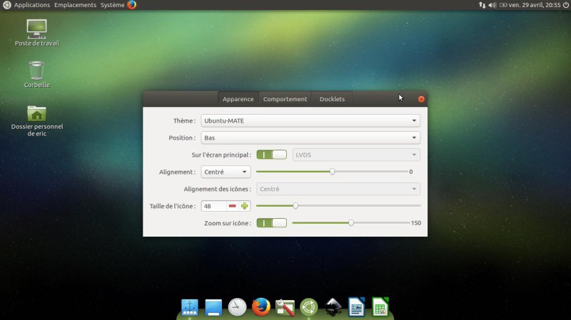 Un Dock pour Ubuntu Mate