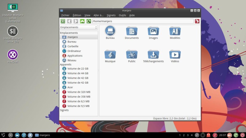 Manjaro gestionnaire de fichiers lxqt