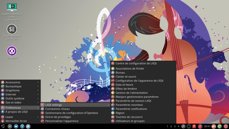 Manjaro paramétrage lxqt