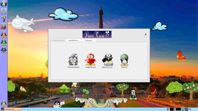 Primtux menu d'accueil