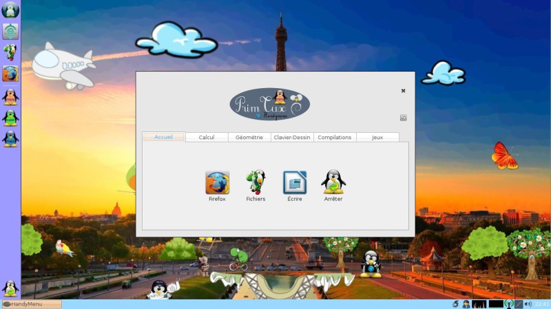 Primtux menus