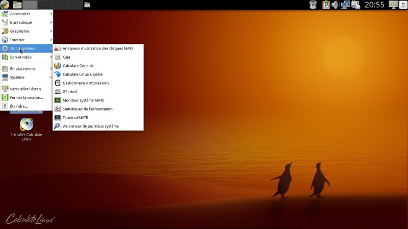 Calculate Linux 15.17 le menu