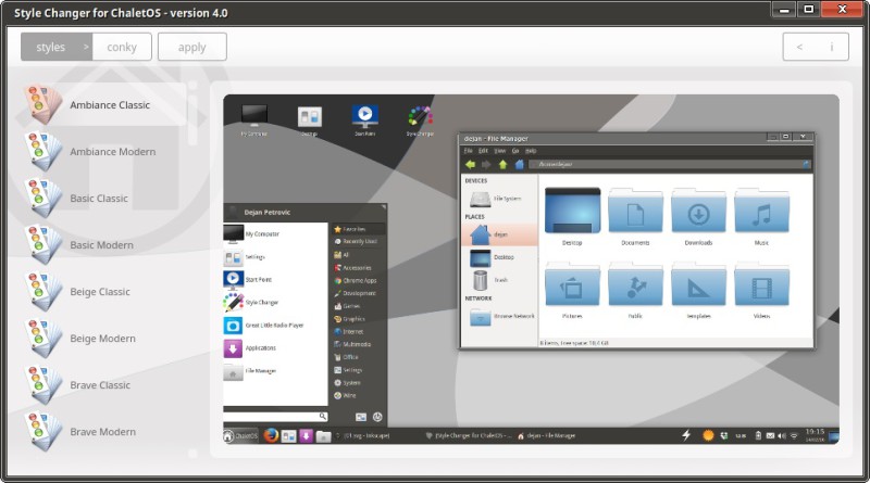 ChaletOS style changer