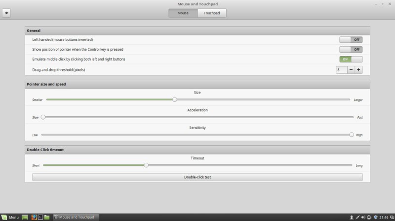 Linux Mint 18 touchpad