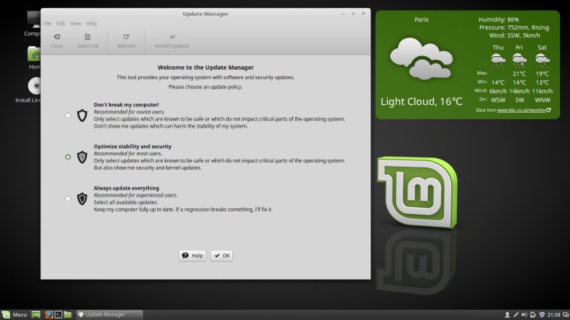 Linux Mint 18 update manager