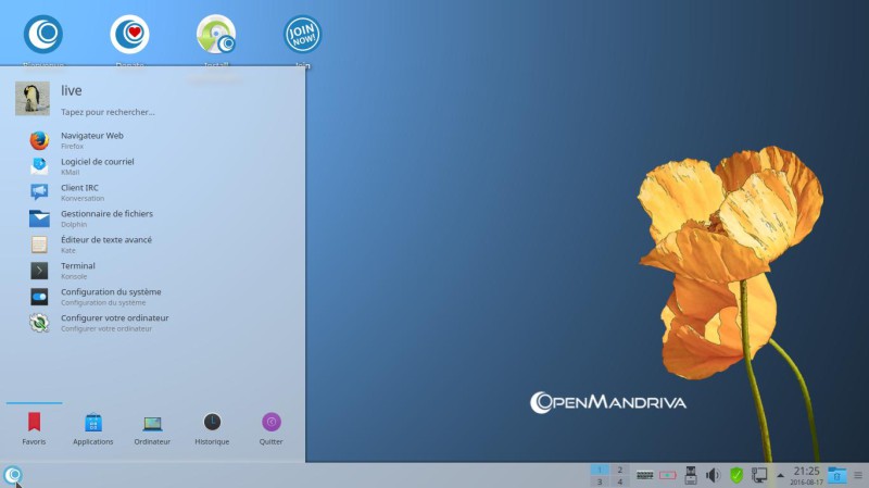 OpenMandriva lx 3 menu