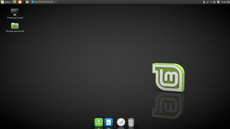 Linux Mint avec Docky