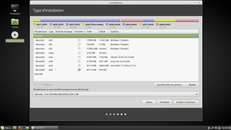 Formatage de la partition