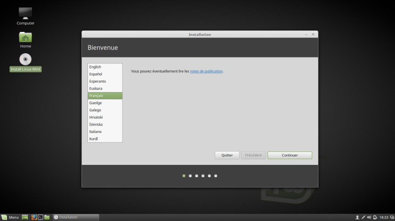 Installation de Linux Mint 18 Cinnamon