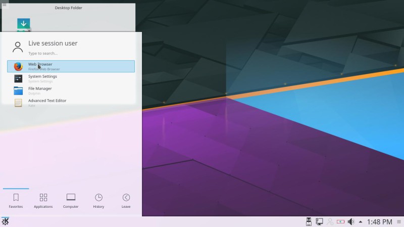 Kubuntu menu principal