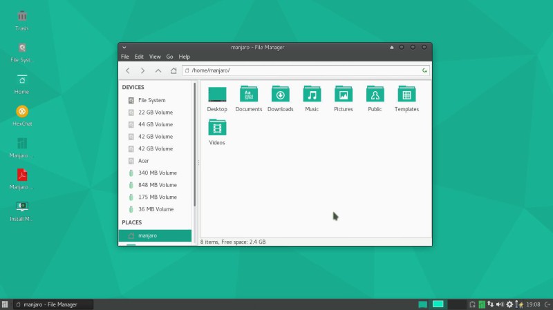 Manjaro 16.10 gestionnaire de ichiers