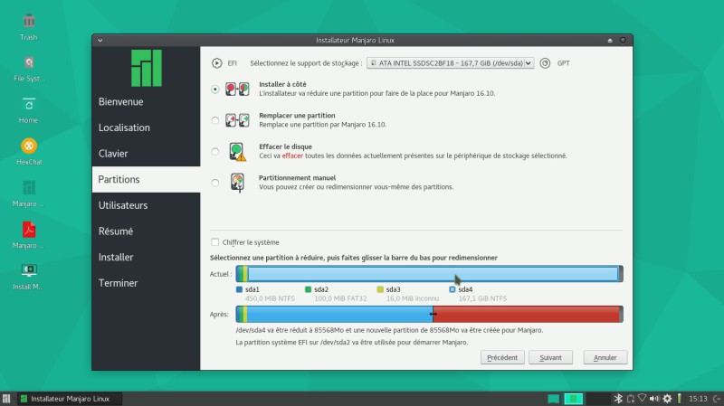 Manjaro partitionnement