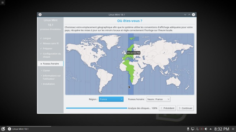 linux mint kde fuseau